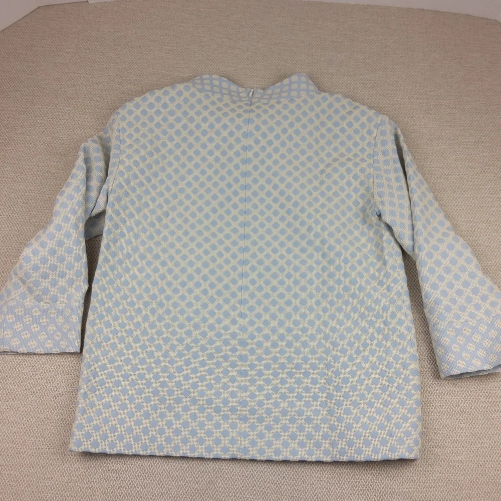 Brooks Brothers Women's Diamond Patterned Long‎ Sleeve Sweater, Lt.Blue/Cream, 6